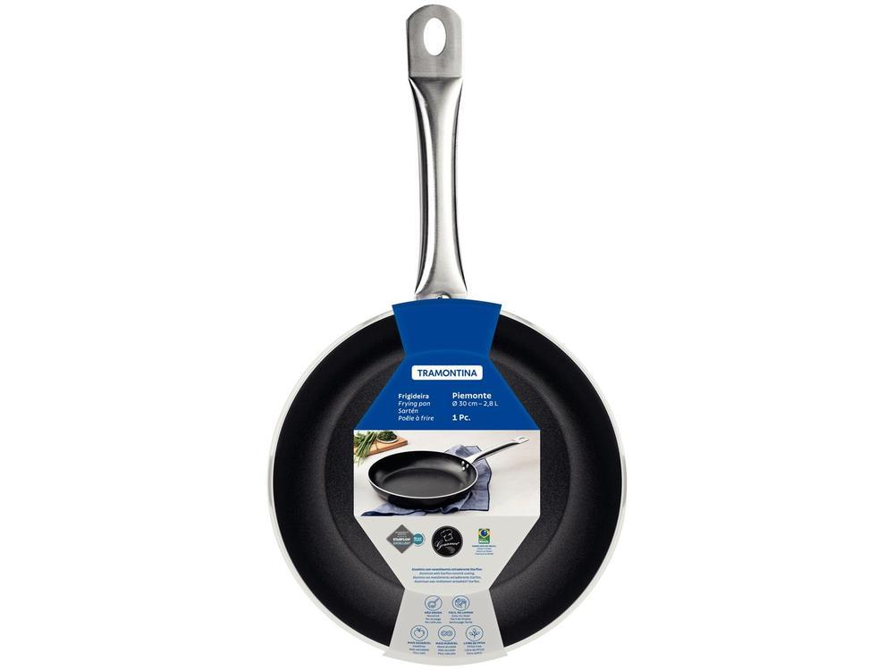 Frigideira Antiaderente Tramontina Piemonte Preta e Inox 30cm - 4