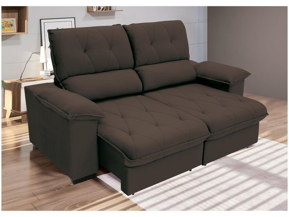 Sofá 3 Lugares Retrátil Reclinável Suede Hannover Linoforte - 6