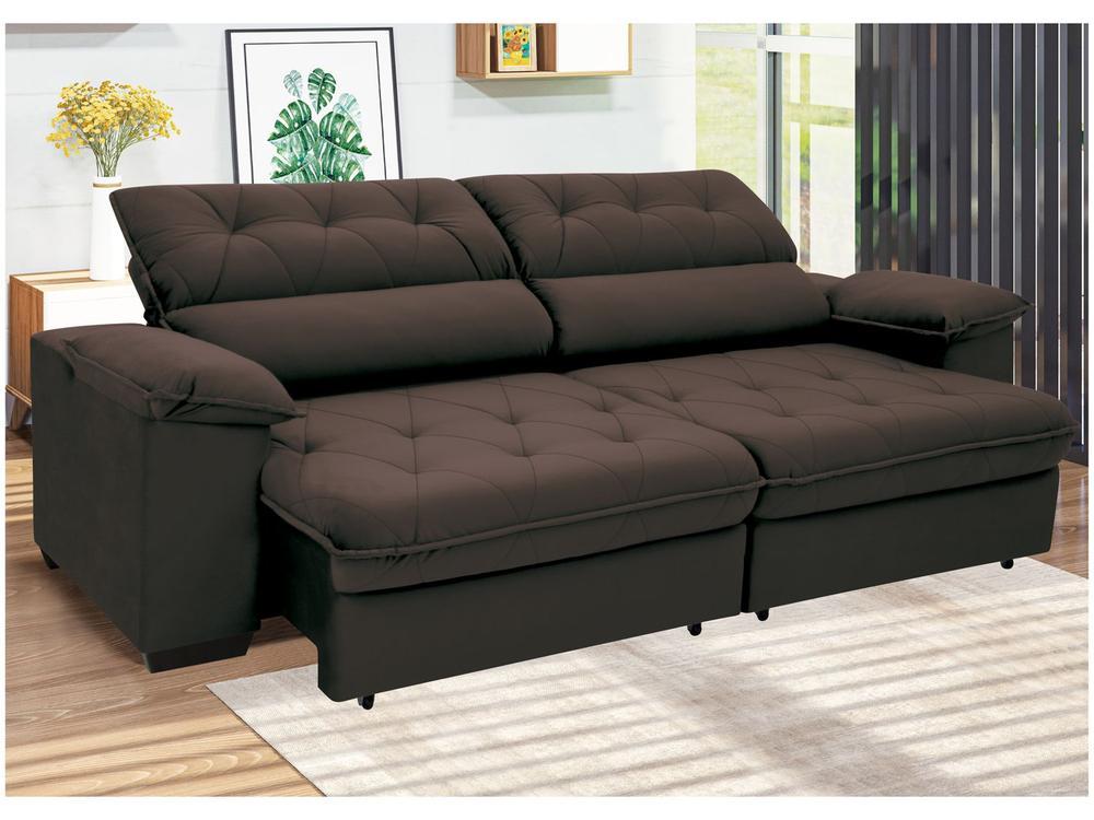 Sofá 4 Lugares Retrátil Reclinável Suede Hannover Linoforte - 6