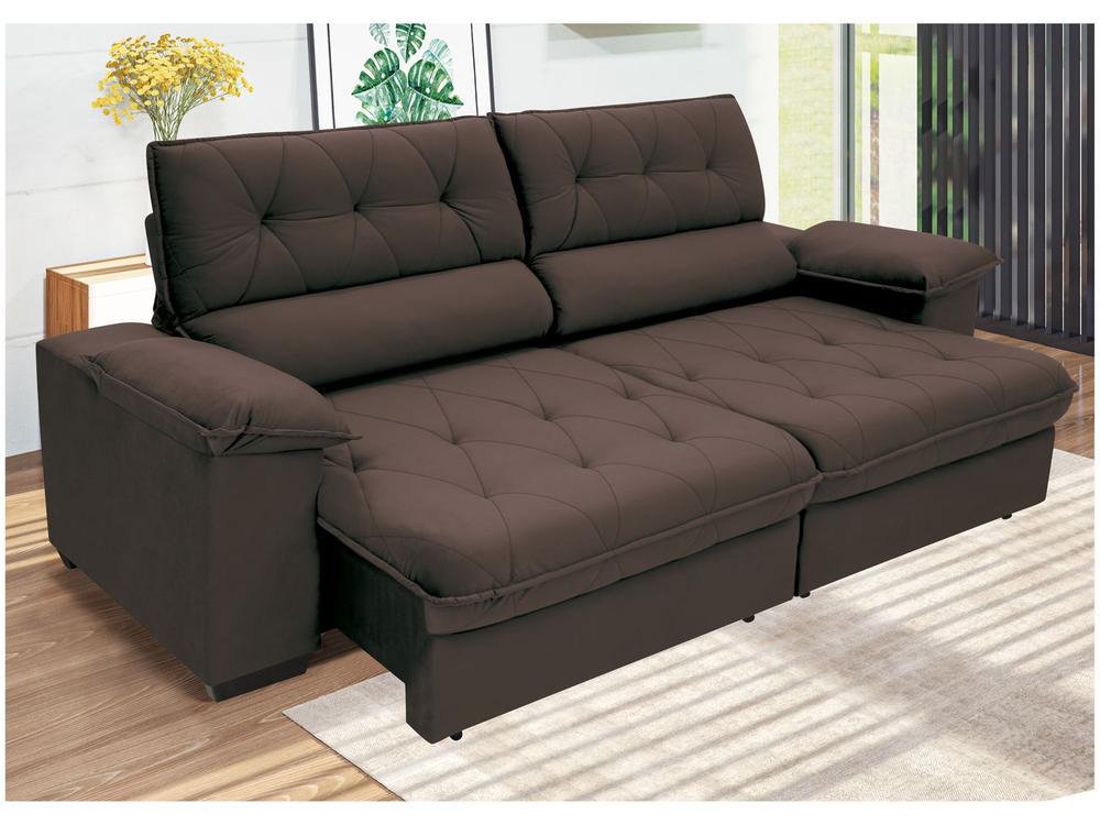 Sofá 4 Lugares Retrátil Reclinável Suede Hannover Linoforte - 7