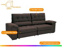 Sofá 4 Lugares Retrátil Reclinável Suede Hannover Linoforte - 3