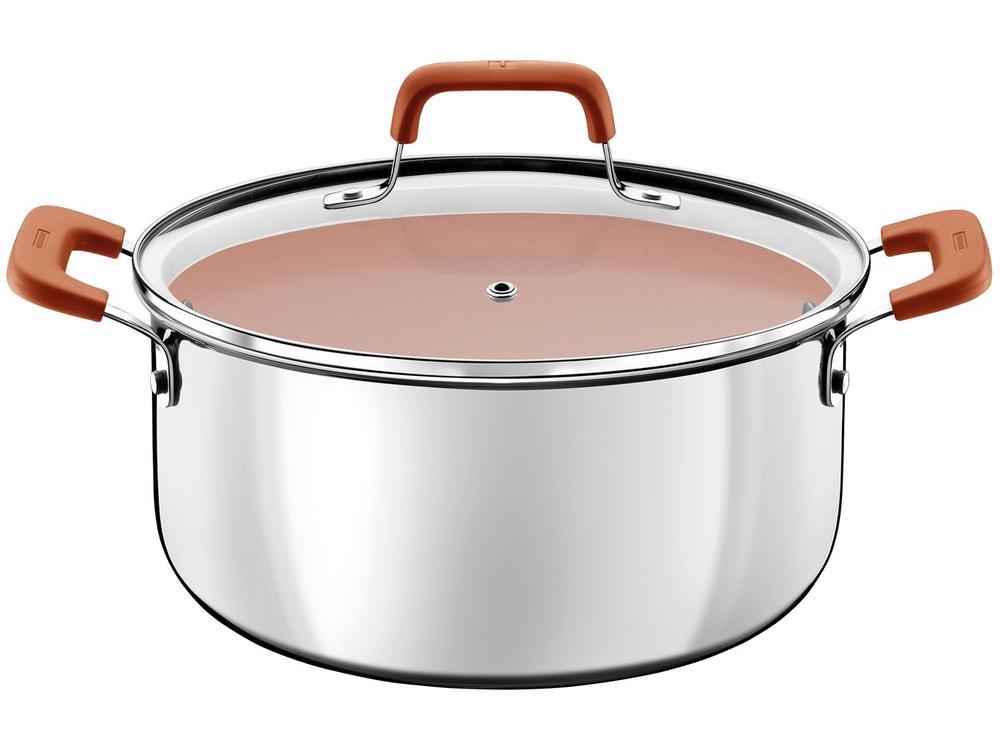 Jogo de Panelas Tramontina Revestimento Cerâmico Marfim e Inox 4 Peças Romagna - 5