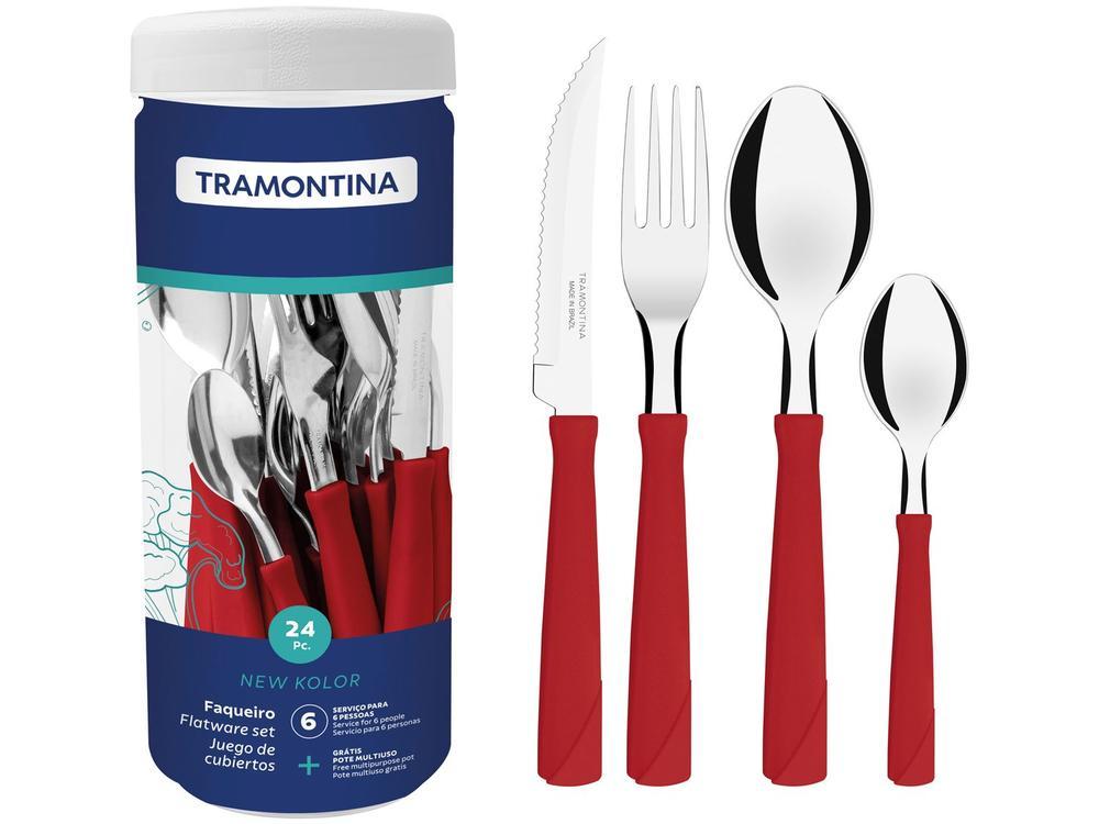 Faqueiro Tramontina Inox 24 Peças New Kolor - 1