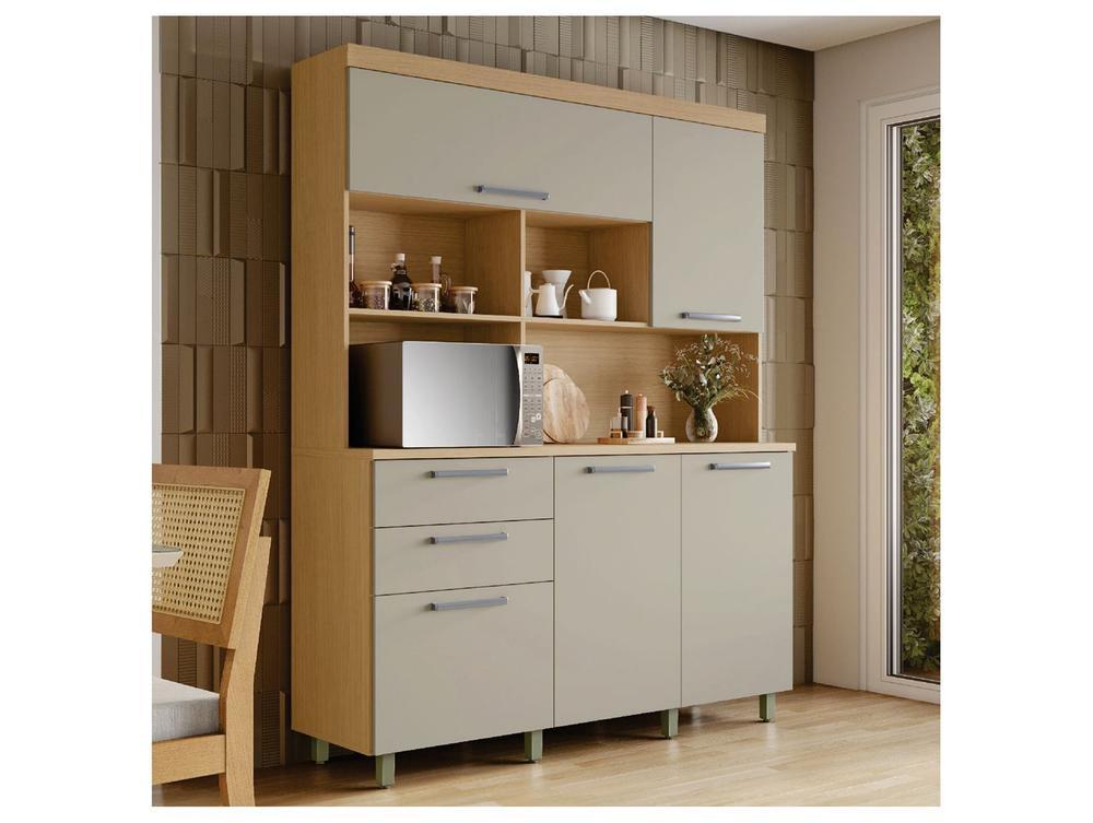 Armário de Cozinha Compacta Nesher Nobreza com Balcão 5 Portas 2 Gavetas 100% MDF - 1