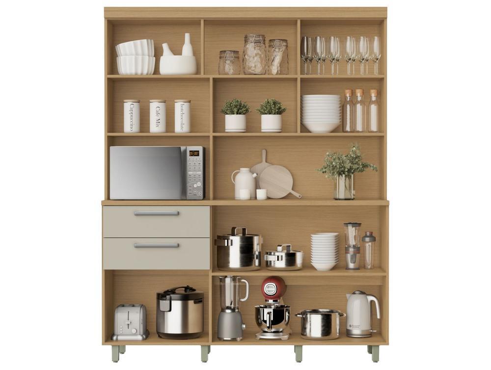 Armário de Cozinha Compacta Nesher Nobreza com Balcão 5 Portas 2 Gavetas 100% MDF - 5