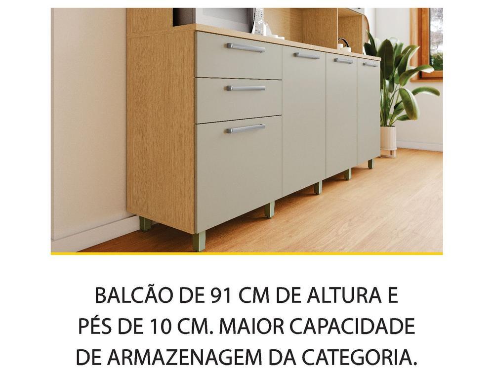 Armário de Cozinha Compacta Nesher Nobreza com Balcão 5 Portas 2 Gavetas 100% MDF - 8