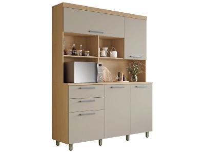Armário de Cozinha Compacta Nesher Nobreza com Balcão 5 Portas 2 Gavetas 100% MDF