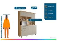 Armário de Cozinha Compacta Nesher Nobreza com Balcão 5 Portas 2 Gavetas 100% MDF - 2