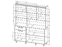 Armário de Cozinha Compacta Nesher Nobreza com Balcão 5 Portas 2 Gavetas 100% MDF