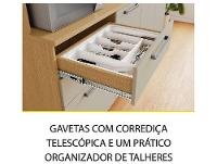 Armário de Cozinha Compacta Nesher Nobreza com Balcão 5 Portas 2 Gavetas 100% MDF - 6