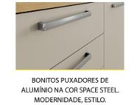 Armário de Cozinha Compacta Nesher Nobreza com Balcão 5 Portas 2 Gavetas 100% MDF - 9