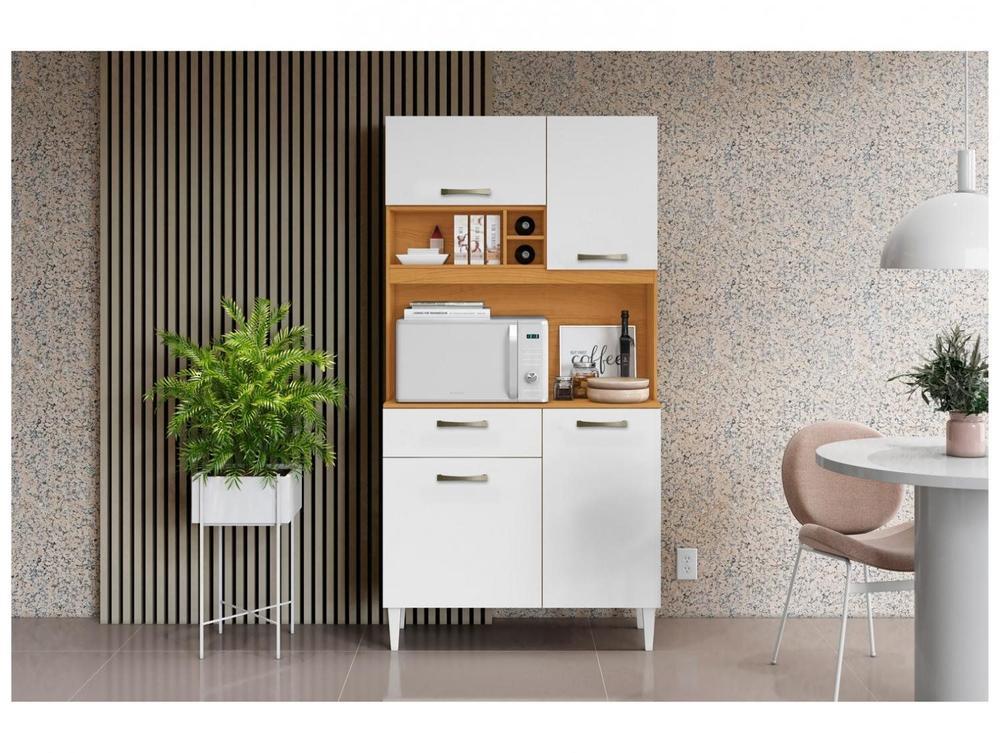 Armário de Cozinha Compacta Aramóveis Malva 4 Portas 1 Gaveta - 1