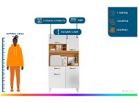 Armário de Cozinha Compacta Aramóveis Malva 4 Portas 1 Gaveta - 2