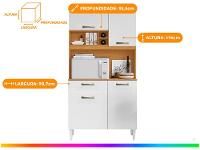 Armário de Cozinha Compacta Aramóveis Malva 4 Portas 1 Gaveta - 3