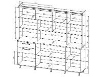 Armário de Cozinha Completa Nesher Nobreza com Balcão 7 Portas 2 Gavetas 100% MDF
