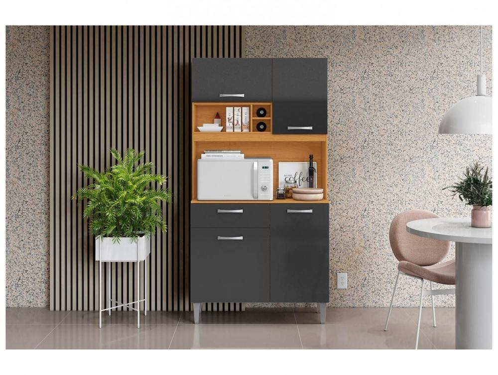 Armário de Cozinha Compacta Aramóveis Malva 4 Portas 1 Gaveta - 1