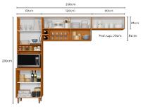 Armário de Cozinha Compacta Poliman Sicilia 7 portas com Nicho para Forno - 2