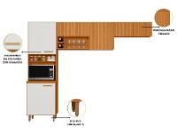 Armário de Cozinha Compacta Poliman Sicilia 7 portas com Nicho para Forno - 3