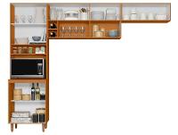 Armário de Cozinha Compacta Poliman Sicilia 7 portas com Nicho para Forno