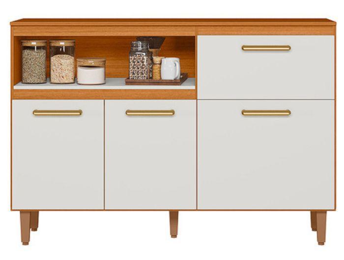 Balcão de Cozinha com Tampo Poliman Moveis 3 Portas 1 Gaveta - 1