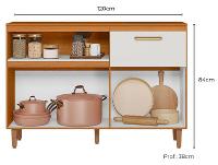 Balcão de Cozinha com Tampo Poliman Moveis 3 Portas 1 Gaveta - 2