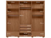 Guarda-roupa Casal 5 Gavetas 6 Portas Santos Andirá Democrata