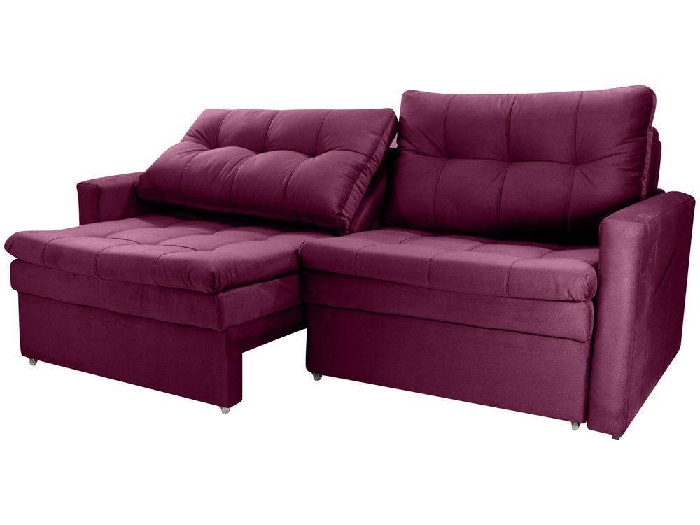 Sofá-cama Lugares Retrátil Bipartido Reclinável Veludo Matrix Nayla - 7