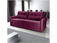 Sofá-cama Lugares Retrátil Bipartido Reclinável Veludo Matrix Nayla - 1