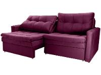 Sofá-cama Lugares Retrátil Bipartido Reclinável Veludo Matrix Nayla - 7