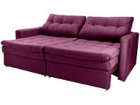 Sofá-cama Lugares Retrátil Bipartido Reclinável Veludo Matrix Nayla - 8