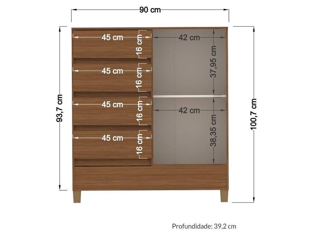 Cômoda 4 Gavetas Santos Andira Fit - 3