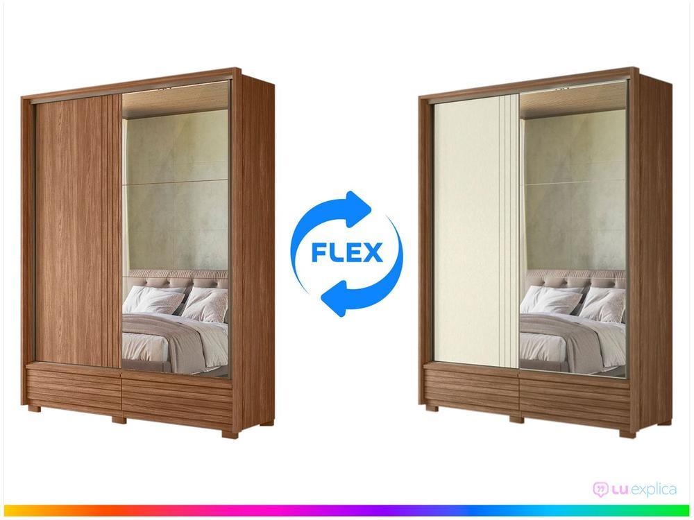 Guarda-roupa Solteiro com Espelho 4 Gavetas 2 Portas Santos Andirá Democrata - 2