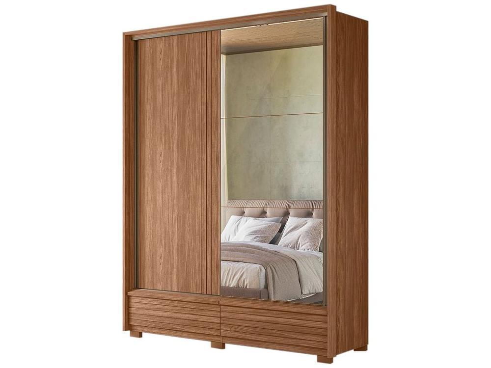 Guarda-roupa Solteiro com Espelho 4 Gavetas 2 Portas Santos Andirá Democrata - 8