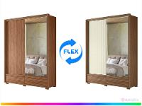 Guarda-roupa Solteiro com Espelho 4 Gavetas 2 Portas Santos Andirá Democrata - 2