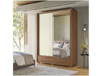 Guarda-roupa Solteiro com Espelho 4 Gavetas 2 Portas Santos Andirá Democrata - 6