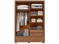 Guarda-roupa Solteiro com Espelho 4 Gavetas 2 Portas Santos Andirá Democrata - 7