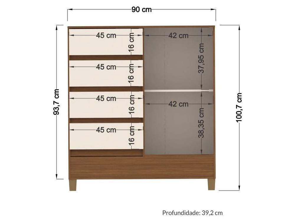 Cômoda 4 Gavetas Santos Andira Fit - 3