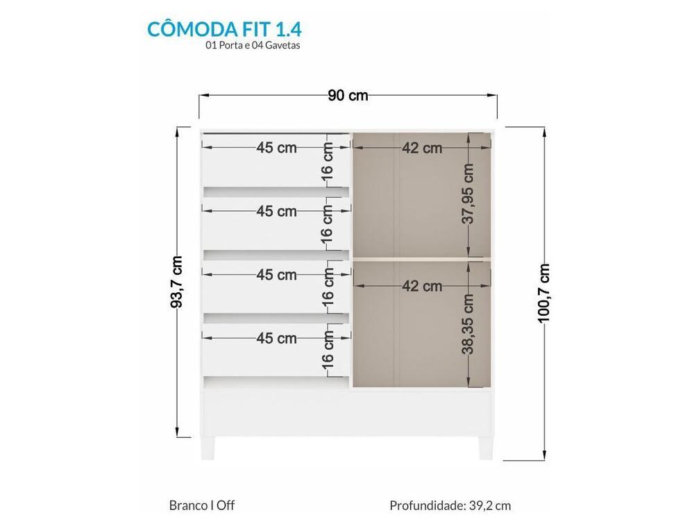 Cômoda 4 Gavetas Santos Andira Fit - 3