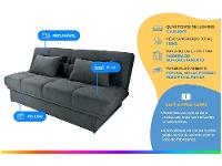 Sofá-cama Lugares Retrátil com Baú Reclinável Veludo Sany - 2