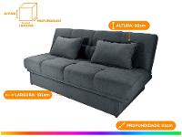 Sofá-cama Lugares Retrátil com Baú Reclinável Veludo Sany - 3