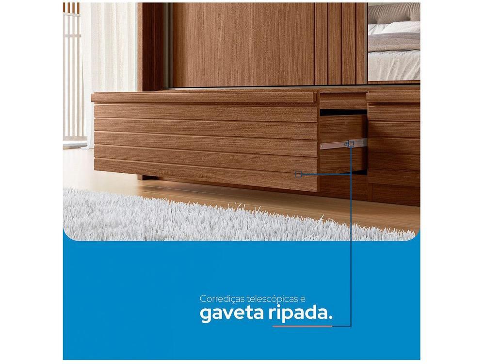 Guarda-roupa Casal com Espelho 5 Gavetas 3 Portas de Correr Santos Andirá Democrata - 7