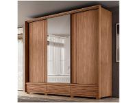 Guarda-roupa Casal com Espelho 5 Gavetas 3 Portas de Correr Santos Andirá Democrata - 1