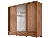 Guarda-roupa Casal com Espelho 5 Gavetas 3 Portas de Correr Santos Andirá Democrata - 9