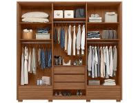 Guarda-roupa Casal 5 Gavetas 6 Portas Santos Andirá Democrata - 6