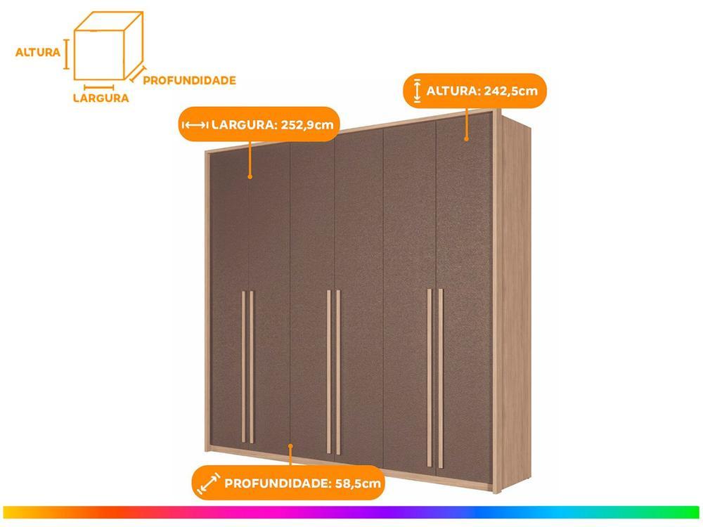 Guarda-roupa Casal 4 Gavetas 6 Portas Santos Andirá Gênova - 3