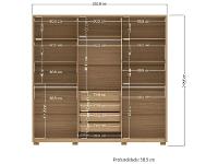 Guarda-roupa Casal 4 Gavetas 6 Portas Santos Andirá Gênova
