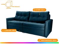 Sofá-cama Lugares Retrátil Bipartido Reclinável Veludo Matrix Nayla - 3