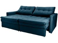 Sofá-cama Lugares Retrátil Bipartido Reclinável Veludo Matrix Nayla - 8