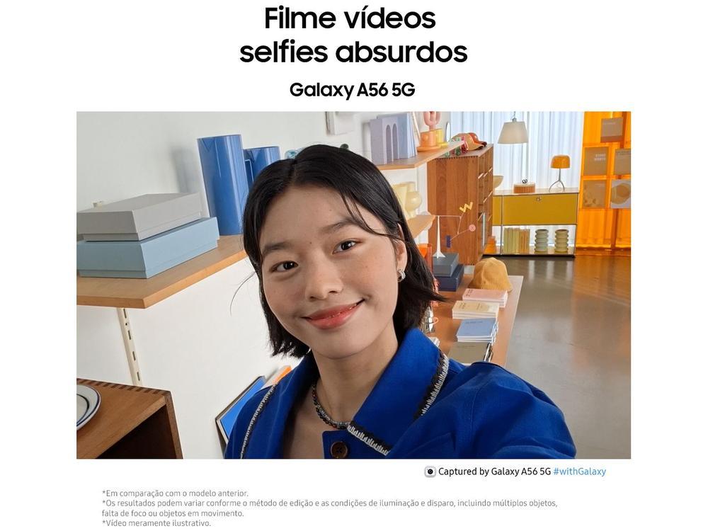 Smartphone Samsung Galaxy A56 128GB 5G 8GB RAM Preto 6,7" Câm. Tripla + Selfie 12MP - 5