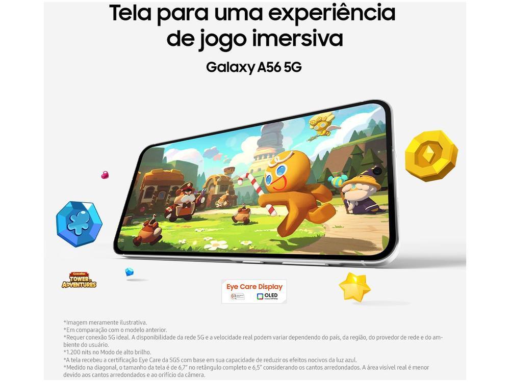 Smartphone Samsung Galaxy A56 256GB 5G 8GB RAM Rosa 6,7" Câm. Tripla + Selfie 12MP - 6
